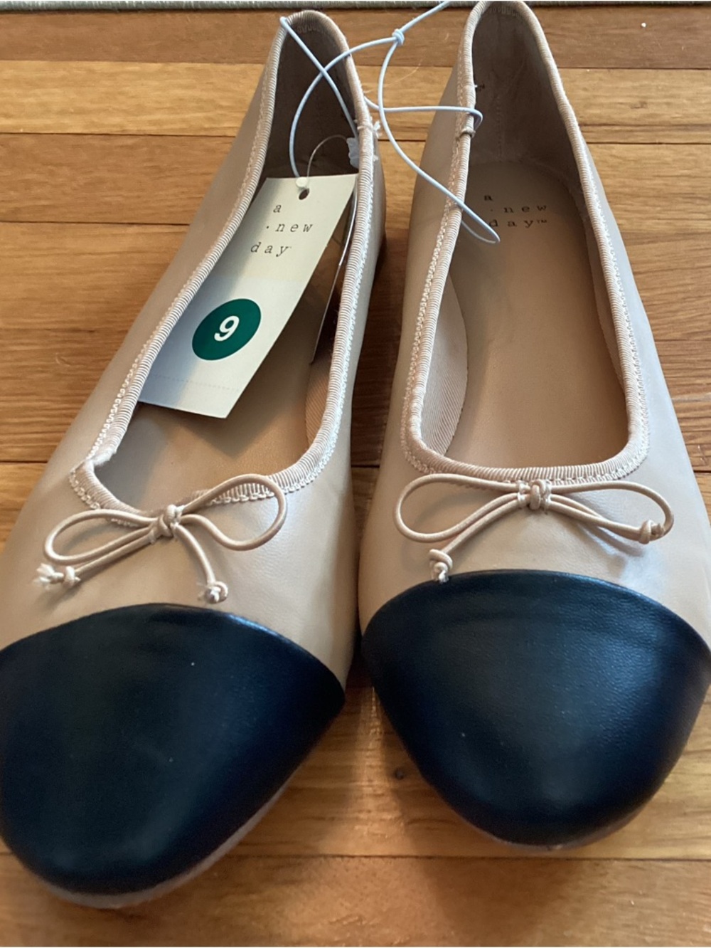 a new day Two-Tone Ballet Flats in Beige and Black
